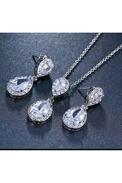 OEM Zirconium earrings and necklace set CMA 156