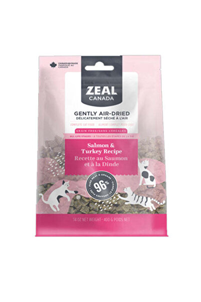 Zeal Pet Food طعام القطط الجاف من زيل بنكهة السلمون والديك الرومي المجفف بالهواء