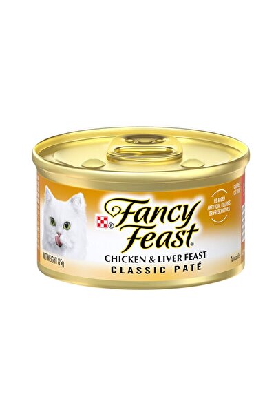 Purina Fancy Feast طعام القطط الرطب الكلاسيكي بنكهة الدجاج والكبد