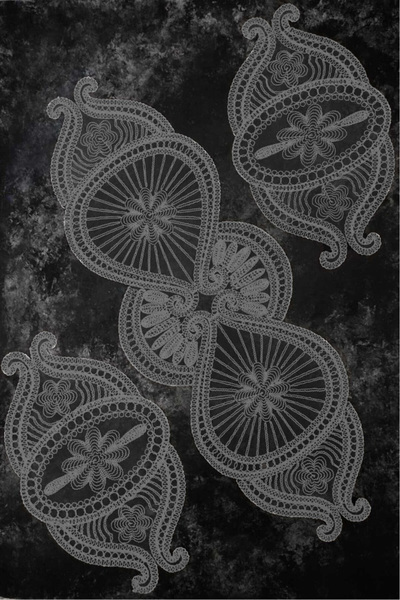 Çt Çeyizci Tekstil 3-Piece Living Room Coffee Table Set, Gray Color Tableclot...