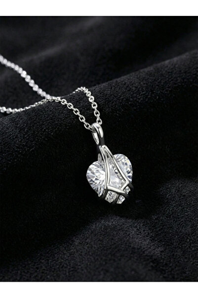 Roza Silver 925 Ayar Gümüş Rodyum Renk Zirkon Taşlı Kafes Kalp Arkadaşlık Kol...