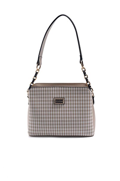 Silver Polo Silver & Polo Sp937 Women's Shoulder Bag Plaid Line Square Sand B...