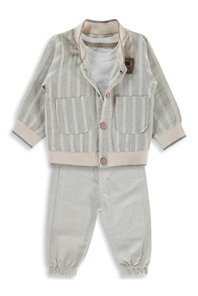 Concept. طقم كونسبت جاكيت 3 قطع للأعمار من 6 إلى 18 شهرًا - بيج للأعمار من 18...