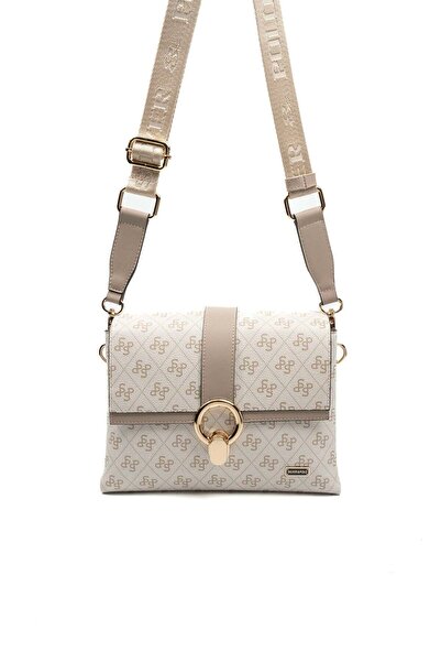 Silver Polo Silver & Polo SP1275 Kadın Çapraz Çanta Monogram Bej-Kum