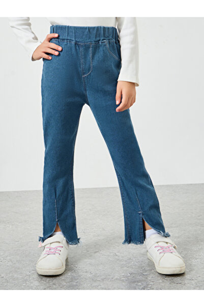 Styli Toddler Girls pull on pants with front slit