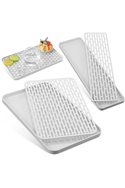 Arabest 2-Pack Detachable Dish Drainer Set, Space-Saving Storage for Dorms/Ap...