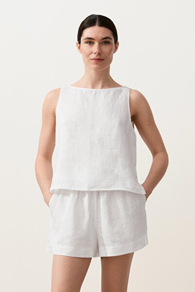 Oysho %100 keten kare Top