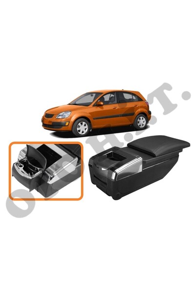 OTO H.İ.T. KİA RİO 06-11 UYUMLU BARDAKLIKLI LÜKS KOL DAYAMA KOLÇAK SİYAH İTHAL.