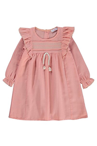 ZEYNEVA فستان تيمو للفتيات من الموسلين - لون بودرة