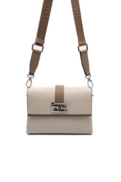 Silver Polo فضي وبولو SP1009 للنساء حقيبة عابرة للجسم بيج-لاتيه عادي