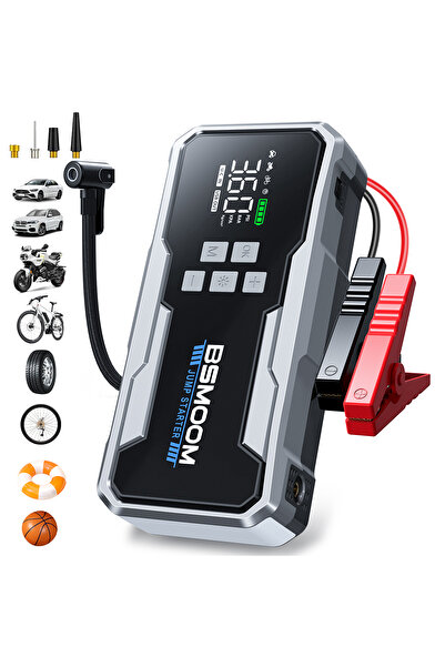 BSMOOM 8000A Jump Starter with Air Compressor, 26800mAh 160PSI Portable Jump ...