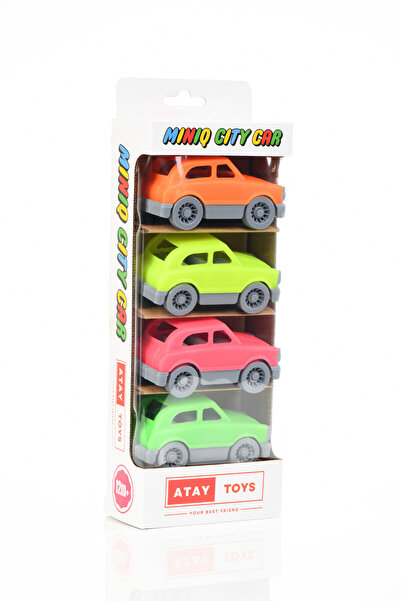 Generic Brand مجموعة سيارات MINIQ CITY CAR SUV NEON مكونة من 4 سيارات لعبة