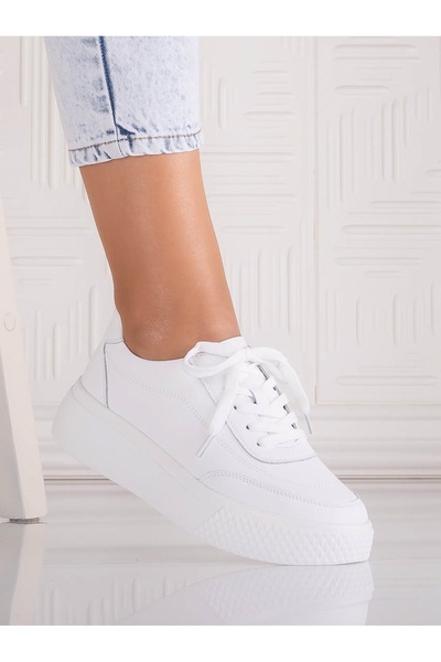 Botinelli Women's Casual White Leather Adiza Shoes, Size 40