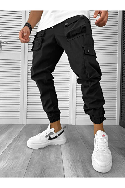 dehaine Pantaloni cargo pentru barbati, pantaloni casual, mustar, Y310