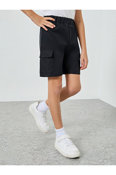 Styli Kids Black Cargo Shorts