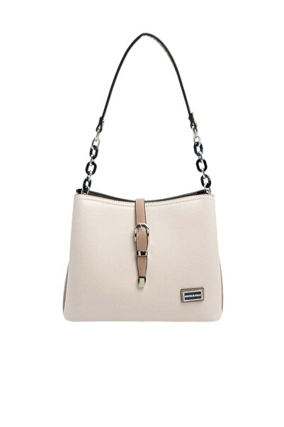 Silver Polo Silver & Polo Sp974 Women's Shoulder Bag Plain Beige-Latte