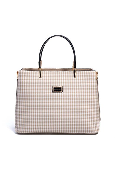 Silver Polo Silver & Polo Sp924 Women's Clutch Bag Plaid Line Square Sand Bei...