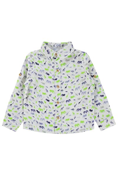 ZEYNEVA قميص سفاري تيمو للرجال من عمر 2-5 سنوات - أخضر