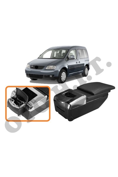 OTO H.İ.T. VOLKSWAGEN CADDY UYUMLU BARDAKLIKLI LÜKS KOL DAYAMA KOLÇAK SİYAH İ...