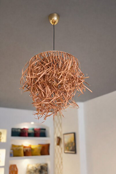 KUMBAHCEDESIGNCO Lumea Prestige Rafya Tasarım Avize Modern Bohem Dekoratif Ta...