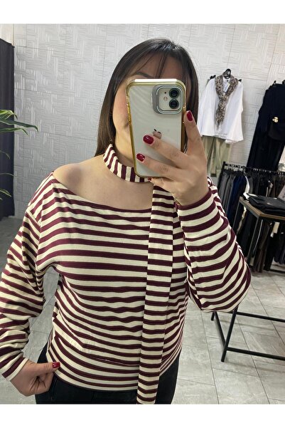 butikoznur KAYIK YAKA FULARLI BLUZ