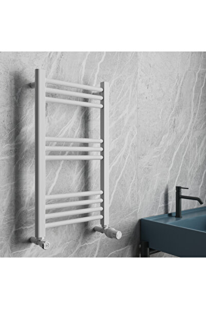 THERMOFIX Calorifer prosop baie, drept, din oțel, alb, 700x400mm, set inclus