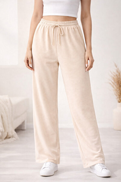 Melff Women's Wide-Leg Pants Soft-Textured Premium Fabric Relaxed Fit Casual & Sweatpants
