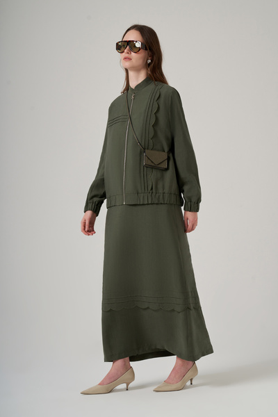 Nuss Inner Dress Jacket Double Set 1047 Green