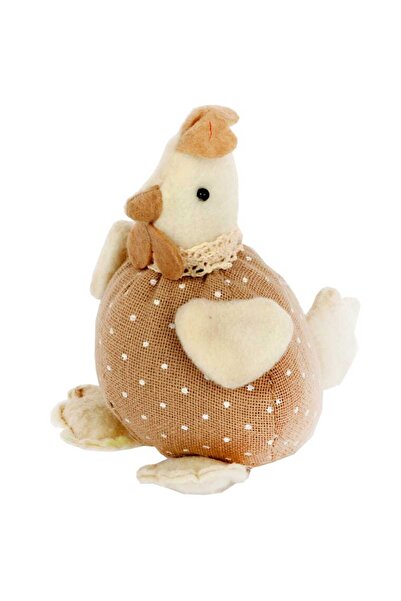 Goliat PLUSZOWA KURA W KROPKI - DEKORACJA WIELKANOCNA 12 CM, KOLOR BRĄZOWY