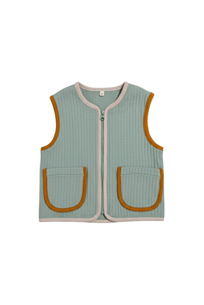 Miela Kids Kontrast Piped Vest Mint 3-4 Years