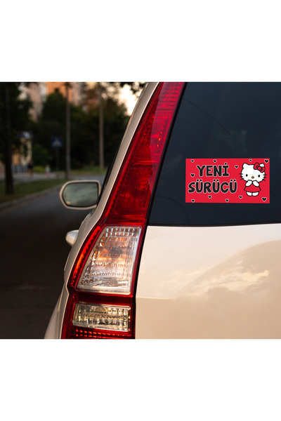 DRN DİZAYN Hello Kitty Yeni Sürücü Araç Sticker'ı