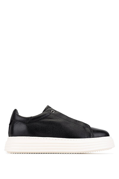 Tamer Tanca Men's Genuine Leather Black Floater Sneakers & Sports Shoes