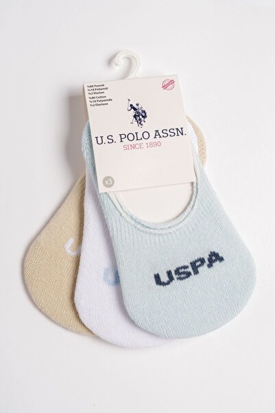 U.S. Polo Assn. Us Polo Baby Boy Ballet Flats Socks Bluebeigewhite