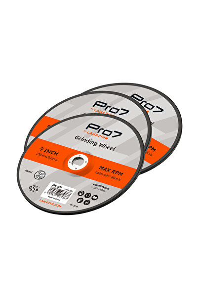 Lawazim قرص تجليخ معدني Pro7 ثلاثي القطع 9 بوصة (230 × 6 مم) لتجليخ الأسطح ال...