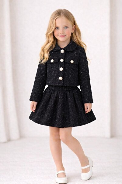 My Kids Wear Set jachetă și fustă pentru fete ecosez Combinație elegantă 12644