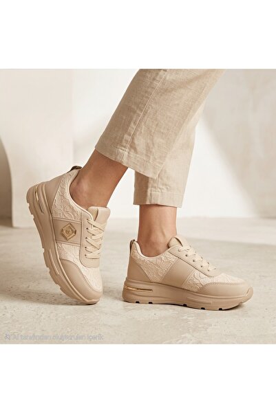 Alves Women's Lace Patterned Thick Heeled Sneaker Shoes Alves-0873