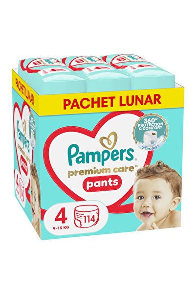 Pampers Πάνες-Βρακάκια Premium Care XXL, Μέγεθος Κουτιού 4, 9-15 κιλά, 114 τε...