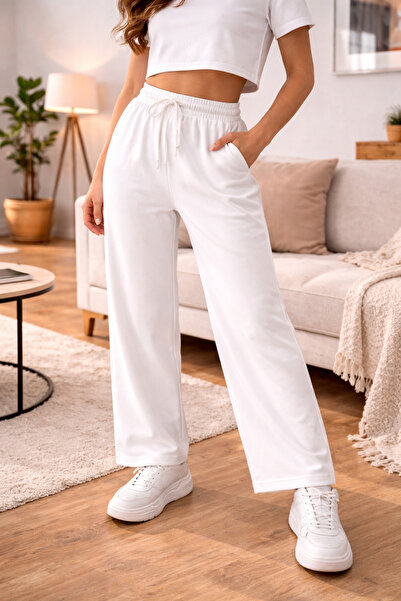 Melff Women's Wide-Leg Pants Soft-Textured Premium Fabric Relaxed Fit Casual ...