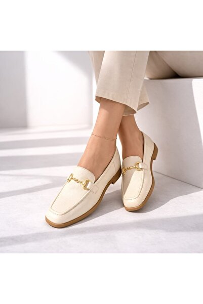 Slipcat Pantofi de damă din piele lacuită loafers Gold cu cataramă Daily Styl...