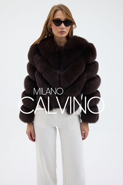 Milano Calvino Women's V-Form Zippered Convertible Fur Jacket (Can Be Made in...