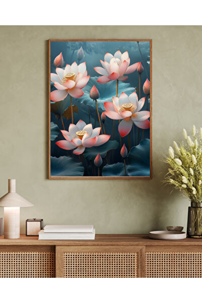 Tuba Decor Tablou într-o singură bucată cu ramă din lemn, serie de artă japandi