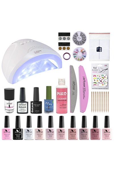 Venalisa Σετ 10 x ημιμόνιμο βερνίκι νυχιών + φουρνάκι νυχιών sunone Nude colo...