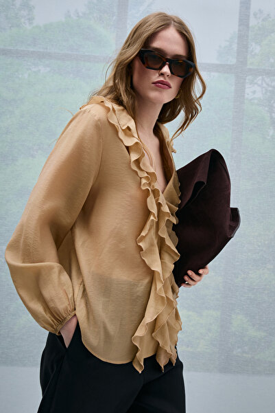 Lufian Jessica Women's Blouse Camel Hair