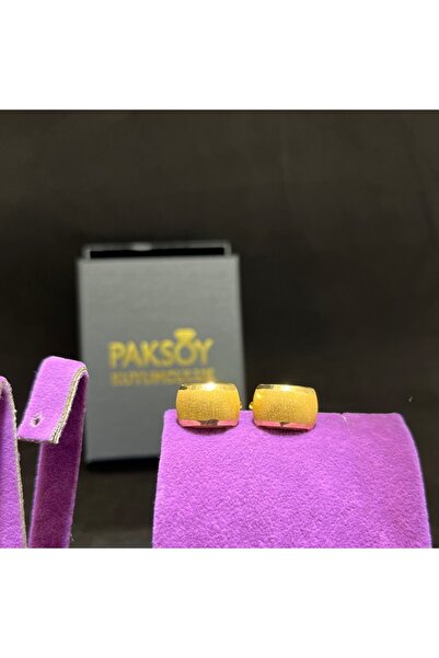 paksoy kuyumculuk 22 Ayar Altın Küpe Desenli Düz J Model 2.93gr Kadın Hediye ...