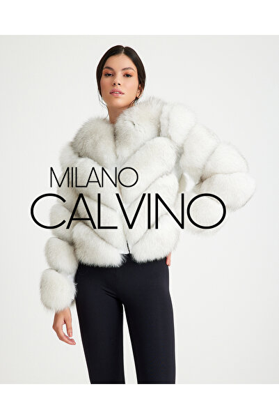 Milano Calvino Women's V-Form Zippered Convertible Fur Jacket (Can Be Made in...