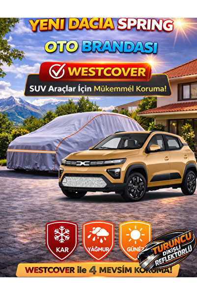 WestCover غطاء سيارة جديد متوافق مع داسيا سبرينج (خياطة برتقالية-ريف) من مارك...