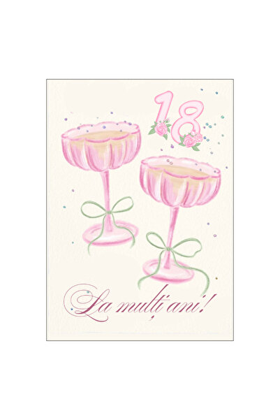 OEM Felicitare 13x18 cm cu plic- Aniversare/zi nastere/majorat 18 ani