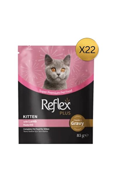 Reflex Hrană umedă Plus pentru pisici, Junior, miel, set de 22 bucăți x 85g