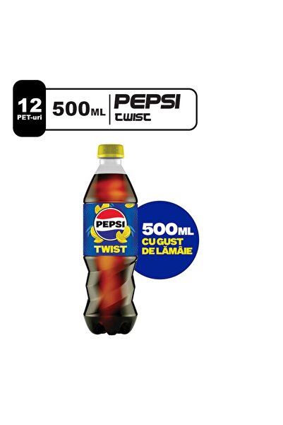 Pepsi Twist, Bautura Cola cu gust de lamaie, 12 x 500ml