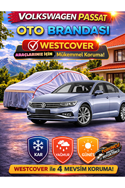 WestCover غطاء سيارة فولكس فاجن باسات الجديد المتوافق (خياطة برتقالية-رمادي) ...
